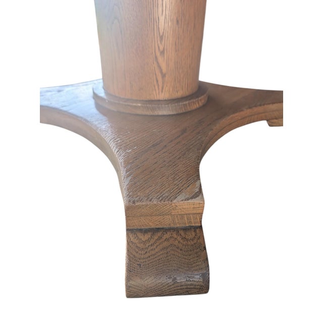 Antique Quarter Sawn Oak Pedestal Dining Table | Tiger Extension Table For Sale - Image 16 of 17