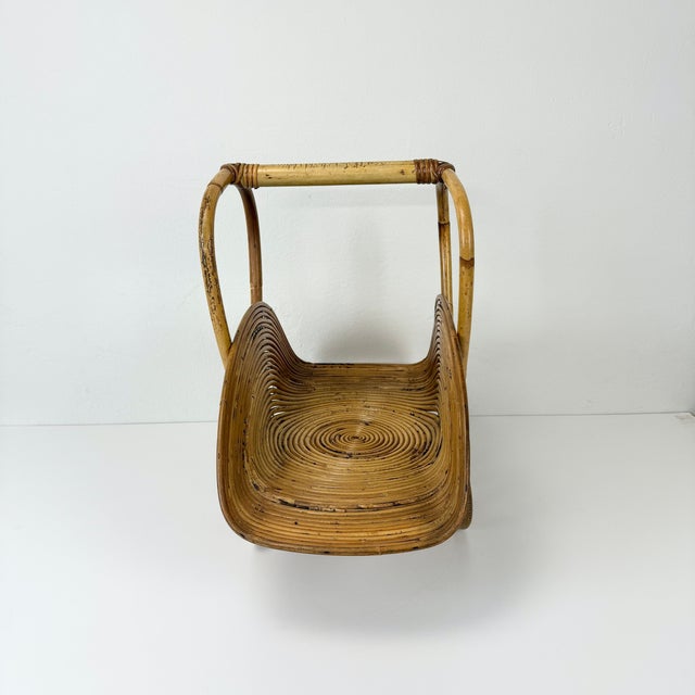 Magazine Rack in Wicker from Vivai Del Sud, Italy, 1970s For Sale - Image 9 of 13