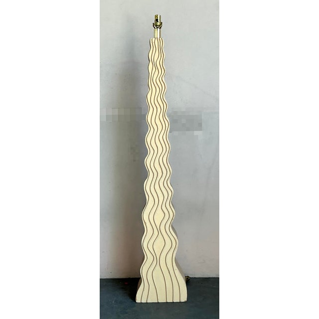 Late 20th Century Vintage Boho Ripple Floor Lamp For Sale - Image 5 of 6