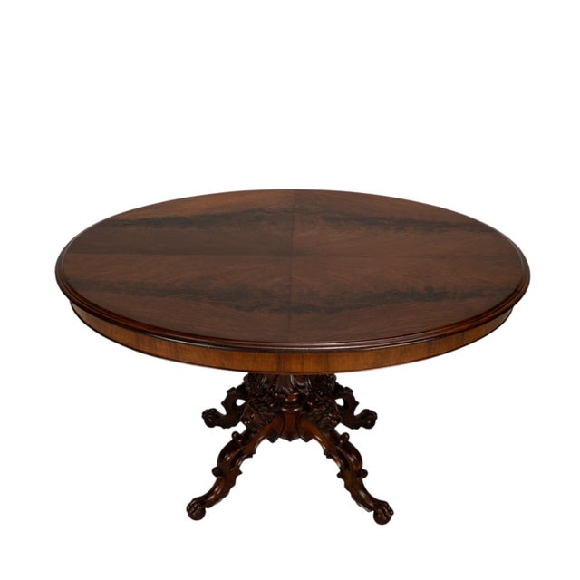 Late 19th Century 19th Century Renaissance Revival Carved Lion Oval Center Table For Sale - Image 5 of 17