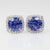 Modern 3.7Ct Aaa Tanzanite Stud Earrings With Natural Diamond Accents: Solid 14k Gold, A Pair For Sale - Image 3 of 6