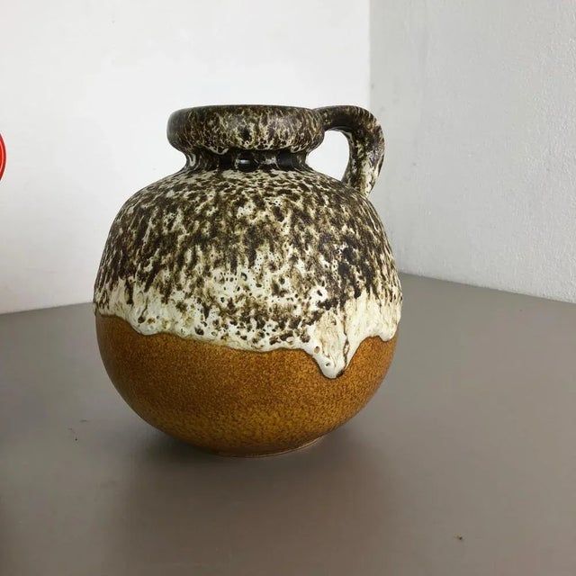 Ceramic Model 484-21 Pottery Fat Lava Vases from Scheurich, Germany, 1970s, Set of 2 For Sale - Image 7 of 14