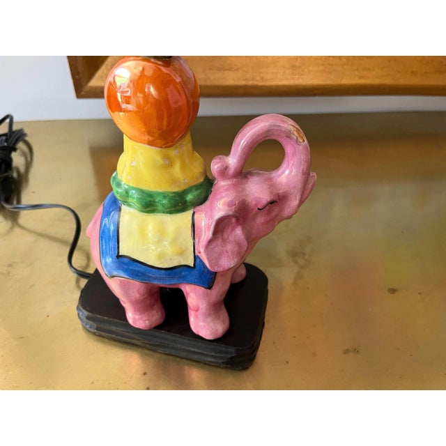 Porcelain Elephant Lamp & Shade, C1940 For Sale - Image 12 of 18
