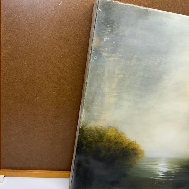 Hiro Yokose Landscape Painting Oil Wax Encaustic Signed Dated 2001 #3448 19 X 19 For Sale - Image 12 of 18