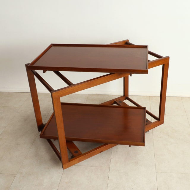 Refined vintage Model 762 bar cart, designed by renowned Italian architects and designers Alberto Salvati and Ambrogio...