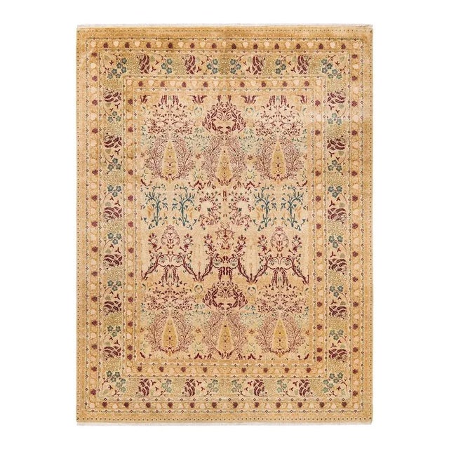 Ivory Mogul, One-of-a-Kind Hand-Knotted Area Rug in Ivory, 7' 10" x 10' 8" For Sale - Image 8 of 8