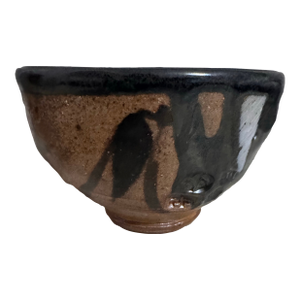 Vintage Japanese Studio Pottery Tea Bowl / Chawan With Multiple Impressed Marks