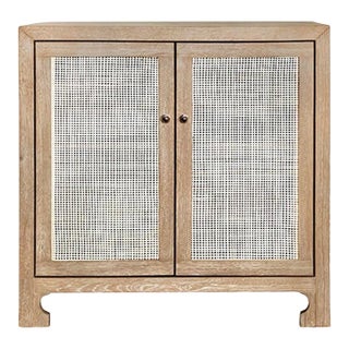 Matthew Izzo Home Oak and Cane Cabinet. For Sale