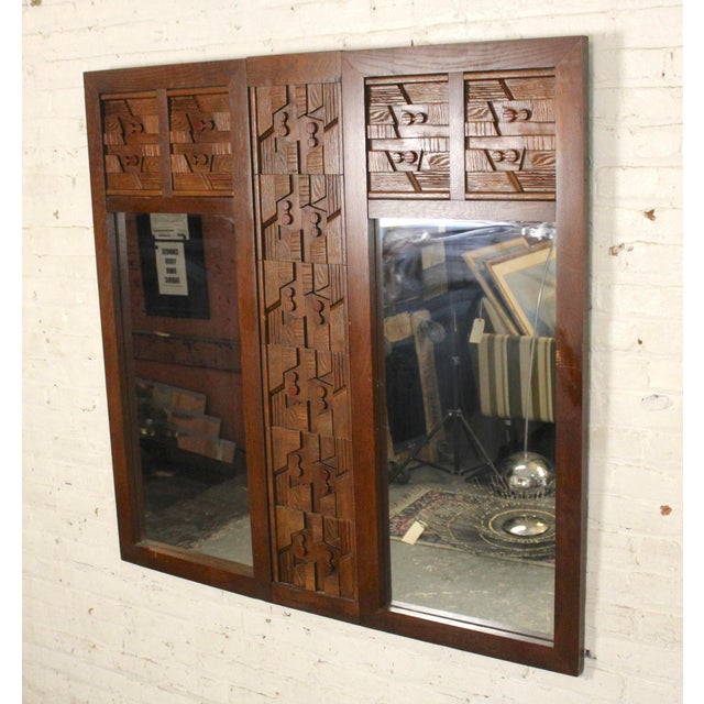Mid-Century Modern Mosaic Design Mid-Century Wall Mirror For Sale - Image 3 of 6