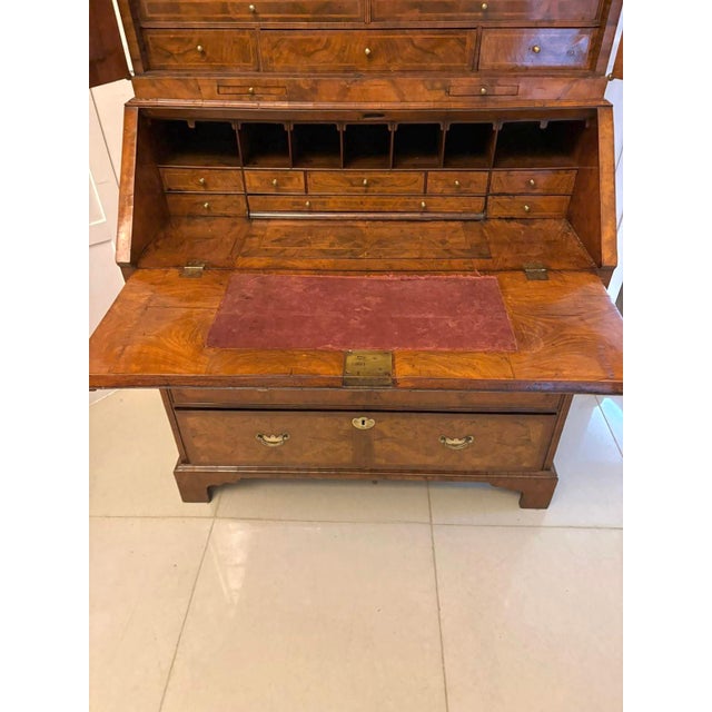 Antique George I Figured Walnut Bureau Bookcase with Secretaire, 1720 For Sale - Image 16 of 18