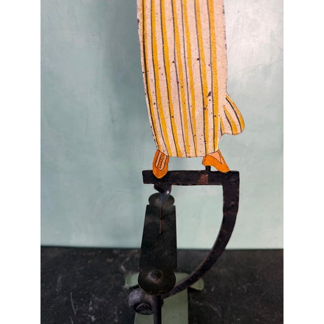 Mid 20th Century Vintage Folk Art Balancing Telescope Figure Sculpture For Sale - Image 5 of 6
