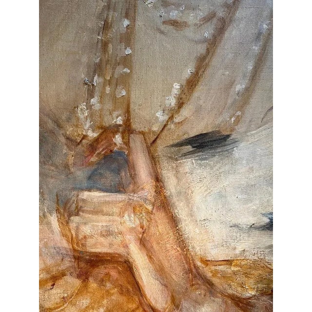 Edouard Dreyfus-Gonzales, Portrait of a Bride, Oil on Canvas For Sale - Image 6 of 14
