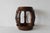 Vintage Asian wood and granite barrel stool, featuring a carved drum-shaped design commonly associated with the Ming or...