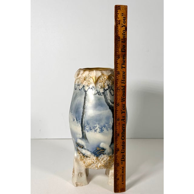 Turn-Teplitz Alexandra Porcelain Works Ernst Wahliss Winter Snow Ice Curtain Vase c.1905-1910 For Sale - Image 13 of 15