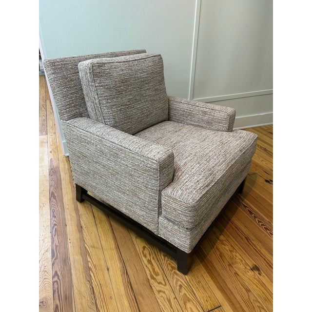 Comfortable deep seat Kravet lounge chair in Antolini textured Velvet Chenille - showroom sample - in excellent condition.