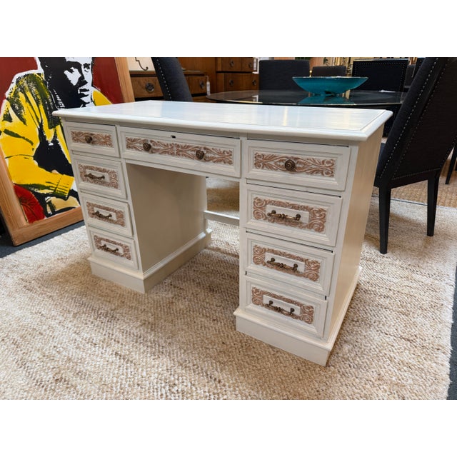 Late 20th Century Late 20th Century Shabby Chic Hand Gilded Desk For Sale - Image 5 of 12