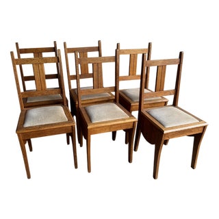 Amsterdamse School Art Deco Dining Chairs, 1920s, Set of 6 For Sale