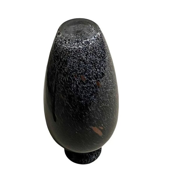Murano Black Silver and Gold Art Glass Vase For Sale In Tampa - Image 6 of 8