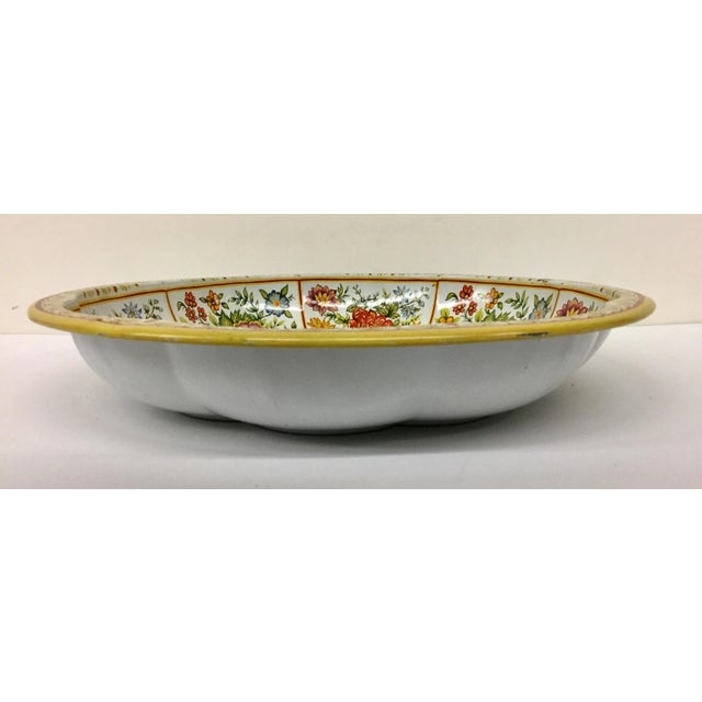 Ivory 1971 Daher Victorian Scene Toleware Bowl For Sale - Image 8 of 11