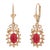 Vintage 14 Karat Yellow Gold Coral Lever Back 1.25 Inch Long Drop Earrings - 2 Pieces For Sale