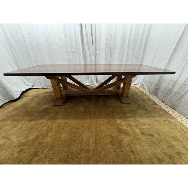 Arhaus Tuscany Dining Table — 118" Handcrafted in Italy | Solid Poplar Wood | Curated Trestle Base Open Box | Exceptional...