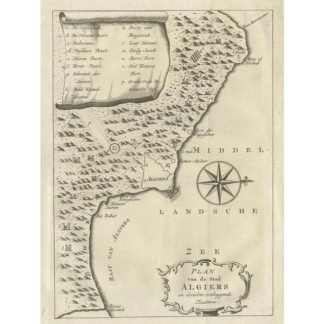 Map of Algiers with Surrounding Cities and the Bay of Algiers, 1773 For Sale - Image 3 of 8