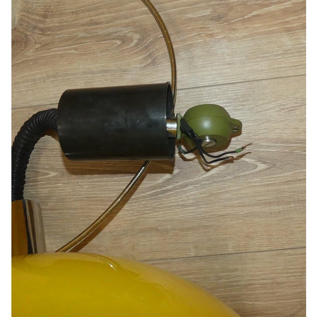 Pendulum Pendant in Yellow Plastic and Chrome, 1970s For Sale - Image 11 of 12