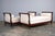 Antique French Empire Swan Neck Mahogany Daybeds W/ Cream Woven Fabric - a Pair For Sale - Image 4 of 12