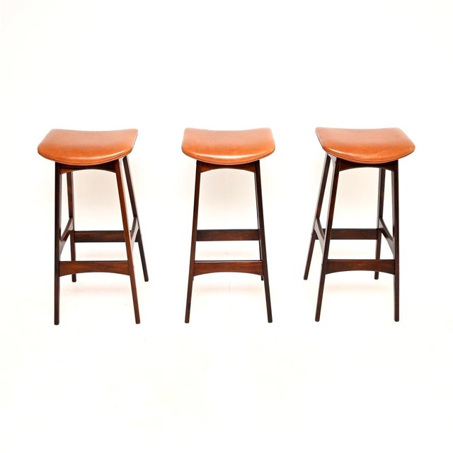 Vintage Danish Drinks Bar and Stools by Erik Buch and Johannes Andersen from Dyrlund, 1960, Set of 4 For Sale - Image 9 of 11