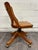 Wood Antique Oak Adjustable Swivel Desk Chair Banker Lawyer Jury Office Chair For Sale - Image 7 of 11