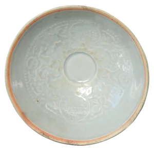 10th-13th Century Song Dynasty Chinese Celadon Porcelain Bowl With Floral Motifs