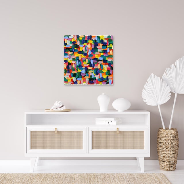 Blue A Bold Moment - Original Textured Abstract Acrylic and Glitter Painting on Canvas by Shiri Phillips For Sale - Image 8 of 9