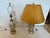 White Vintage Porcelain Painted Table Lamps With Brass Overlays -A Pair For Sale - Image 8 of 12
