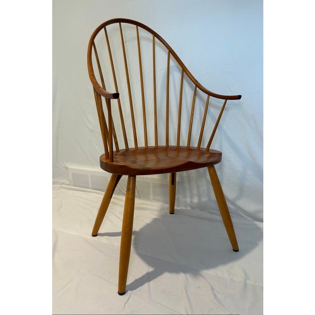 Thos Moser Shaker Cherry Continuous Arm Chairs (2) For Sale - Image 10 of 14