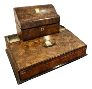 Victorian Burr Walnut Writing Box, 1850s