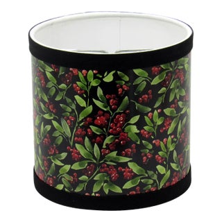 5" Water Color Holly Paper Print Candelabra Clip-On Drum Lamp Shade For Sale