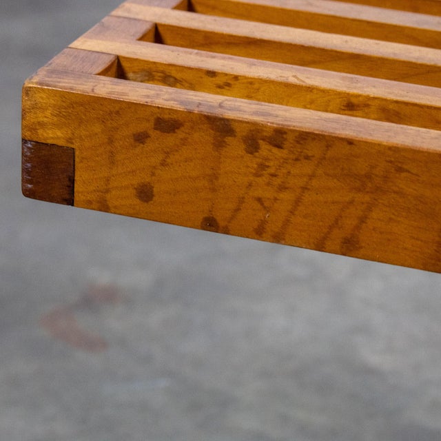 Early Mid Century Modern George Nelson Platform Bench for Herman Miller Maple Slats Black Painted Legs For Sale - Image 17 of 18