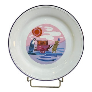Decorated Plate from Longaretti, 20th Century For Sale