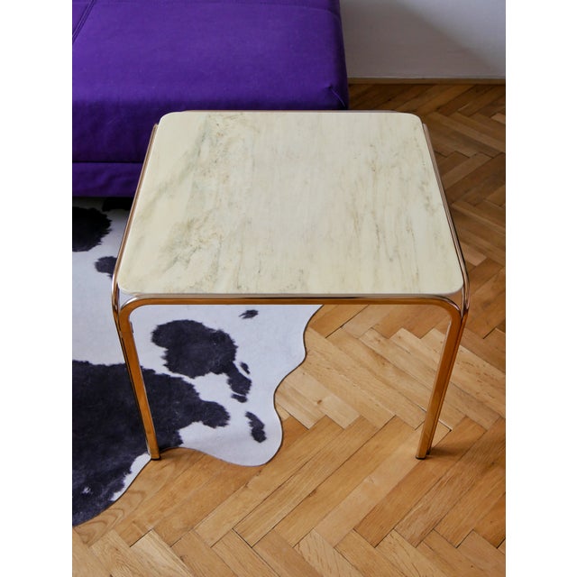 Metal Brass and Marble Coffee Table, 1970s For Sale - Image 7 of 7