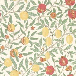 Morris & Co Fruit Wallpaper in Bayleaf/Russet - a Sample For Sale