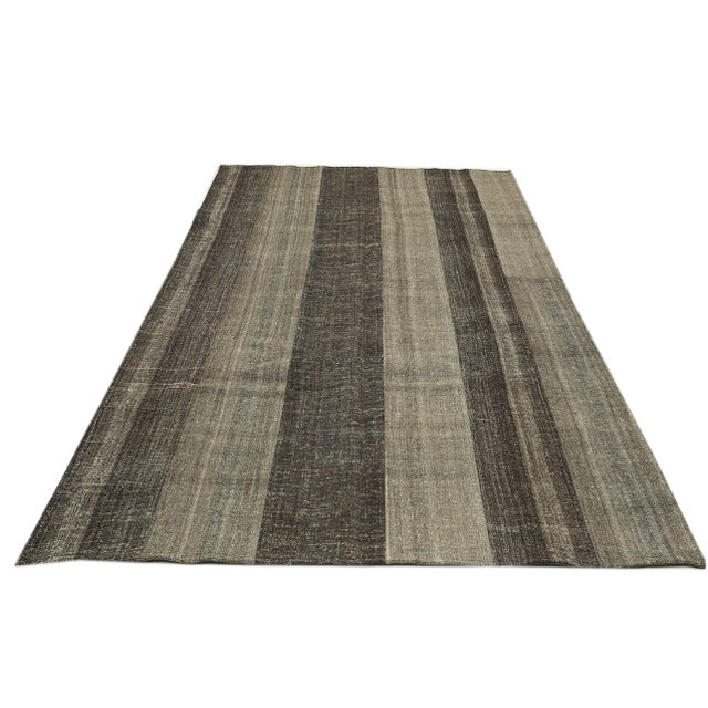 Vintage handwoven Modern kilim rug from Adana region of Turkey. Aprroximately 45-55 years old. Backed with good quality...