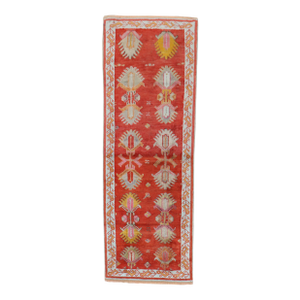 Antique Bright Red Oushak Short Runner