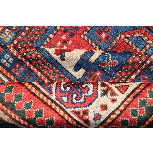 Antique Caucasian Kazak Rug With Geometrics Medallions 4'4" X7'0" For Sale - Image 13 of 14