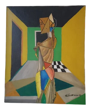 Schmidt, Cubist Portrait of Woman, 1959, Oil on Canvas