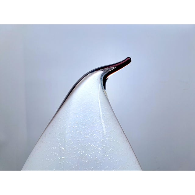 Maroon Penguin-Shaped Murano Glass Table Lamp from Manifattura Di Murano, 1980s For Sale - Image 8 of 10