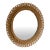 Round Wicker Framed Wall Mirror For Sale