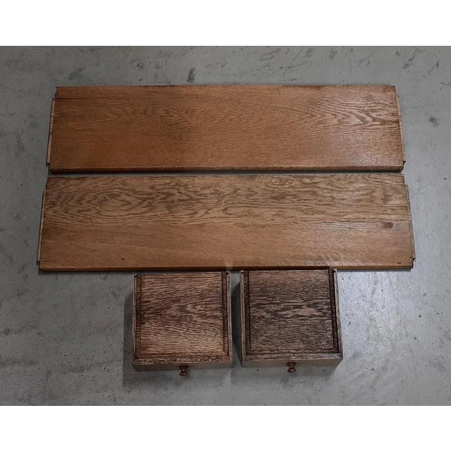 Vintage English Solid Blond Oak Wall Unit For Sale - Image 18 of 18