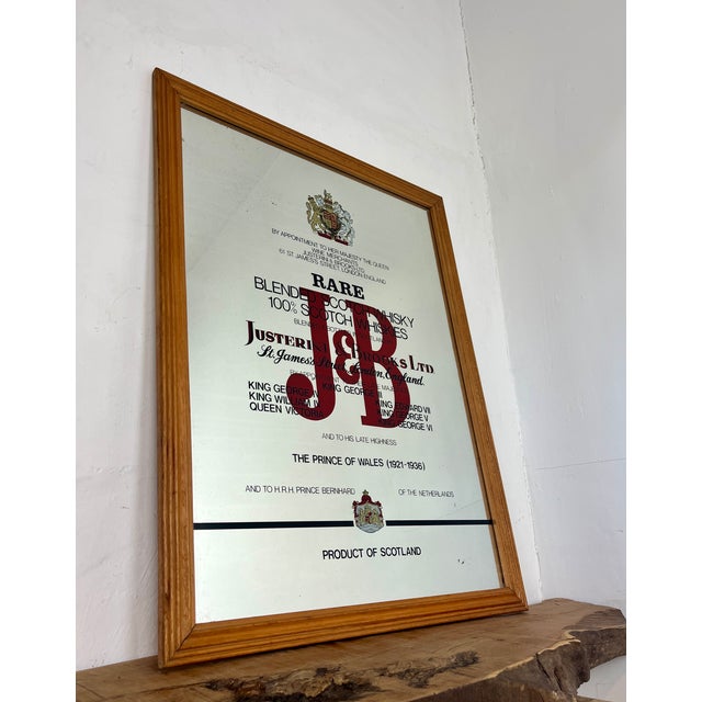 Mid-Century Modern Vintage J & B Scotch Whisky Advertising Mirror, 1970s For Sale - Image 3 of 16