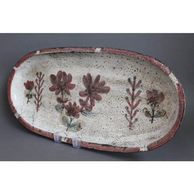 Large French Ceramic Tray by Gustave Reynaud for Le Mûrier, 1960s For Sale - Image 13 of 13