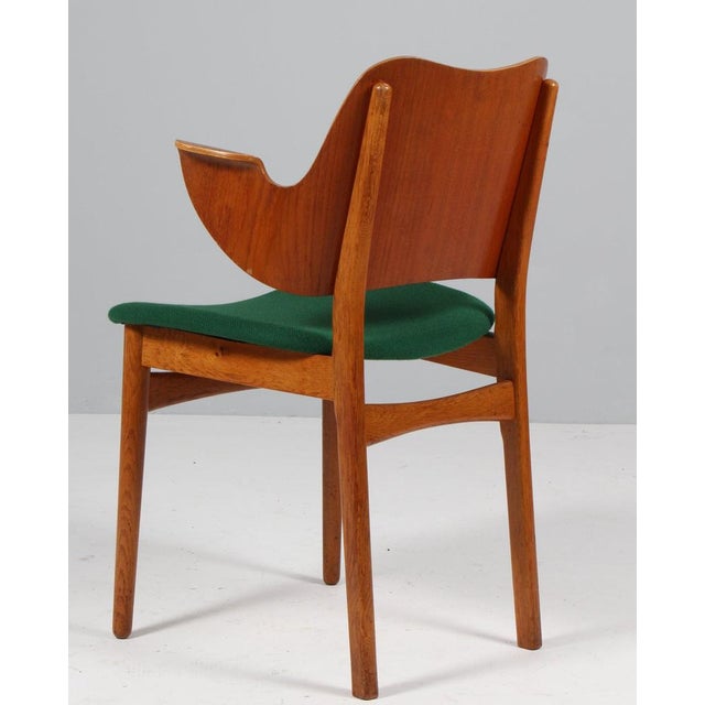 Wood Danish Model 107 Armchair in Oak Frame from Hans Olsen, 1960s For Sale - Image 7 of 8